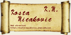 Kosta Micaković vizit kartica
